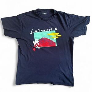 Carhartt WIP S/S Anderson Dark Navy Blue Shirt